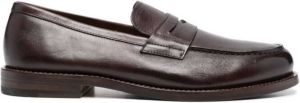 Henderson Baracco almond toe calf-leather loafers Brown