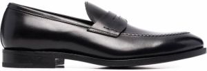 Henderson Baracco almond toe leather loafers Black