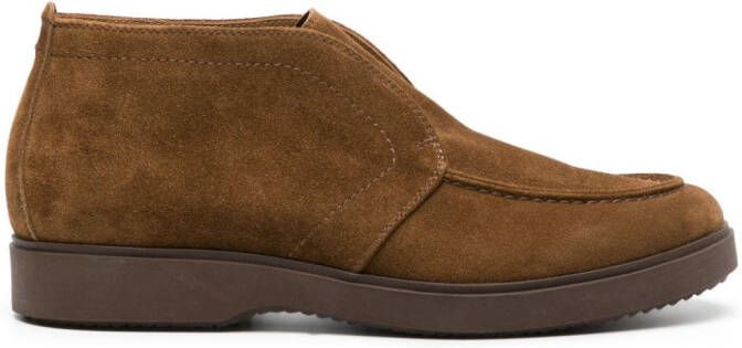 Henderson Baracco almond-toe suede ankle boots Brown