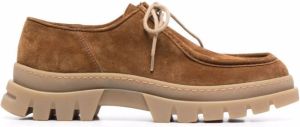 Henderson Baracco almond-toe suede lace-up shoes Brown