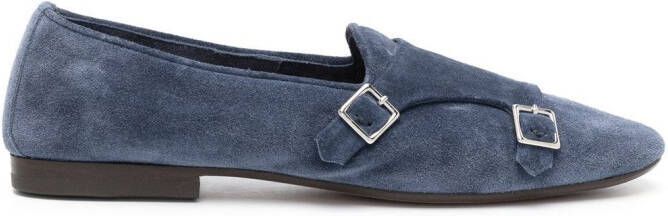 Henderson Baracco buckle detail suede slippers Blue