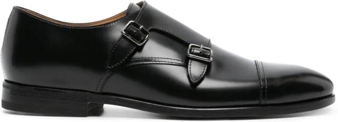 Henderson Baracco double-buckle leather monk shoes Black