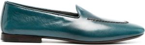 Henderson Baracco embroidered leather loafers Blue