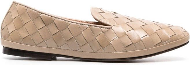 Henderson Baracco interwoven leather slippers Neutrals