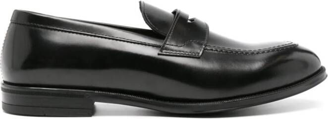 Henderson Baracco leather penny loafers Black