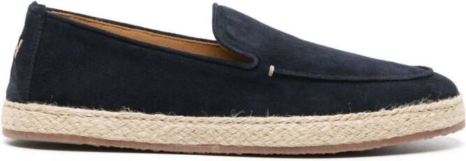 Henderson Baracco logo-embroidered suede loafers Blue