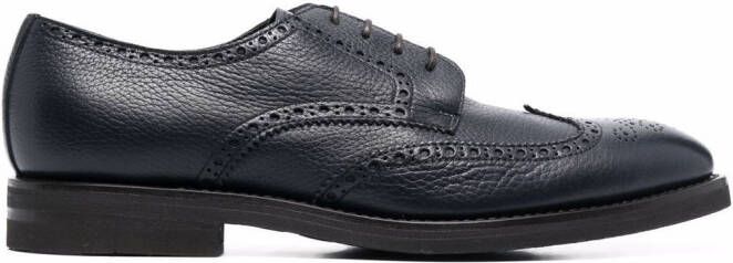Henderson Baracco pebbled leather lace-up shoes Blue