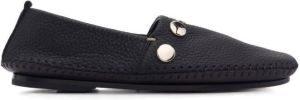 Henderson Baracco pebbled-leather studded loafers Black