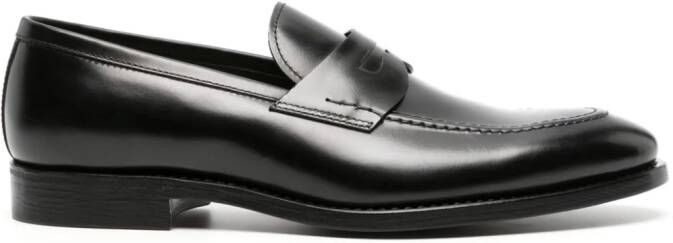 Henderson Baracco penny-slot leather loafers Black