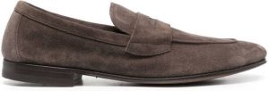 Henderson Baracco penny-strap suede loafers Brown