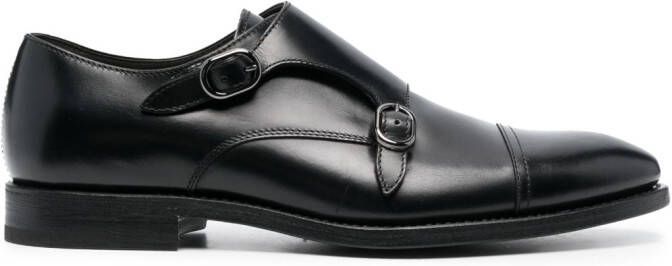 Henderson Baracco side-buckle leather monk shoes Black