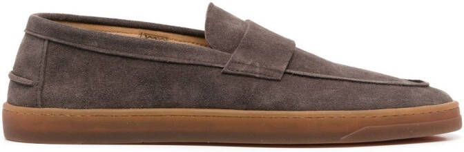 Henderson Baracco suede penny loafers Brown