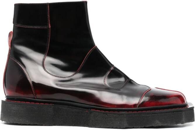 Henrik Vibskov Enzo leather ankle boots Red