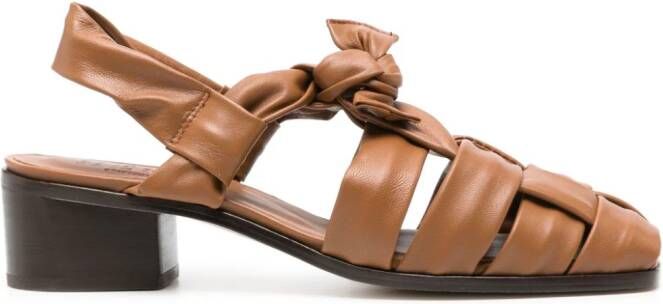 Hereu 40mm Bena Heeled leather sandals Brown