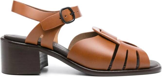 Hereu Ancora 50mm leather sandals Brown