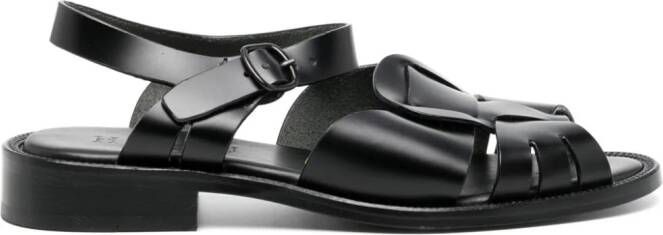 Hereu Ancora cut-out leather sandals Black