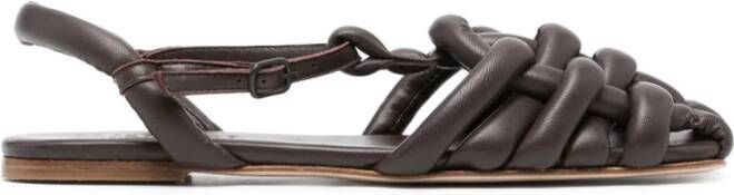 Hereu Cabersa pebbled leather sandals Brown