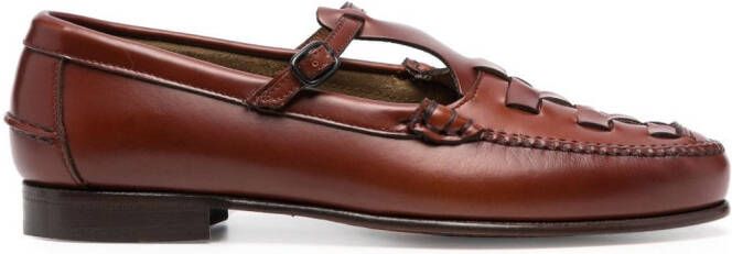 Hereu Ferriol T-bar leather loafers Brown