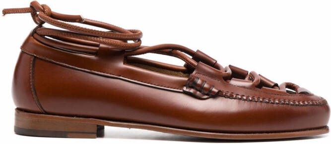 Hereu Ghillie leather loafers Brown