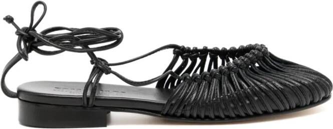 Hereu Mantera knotted leather sandals Black