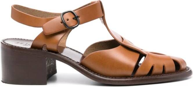 Hereu Pesca 60mm leather sandals Brown