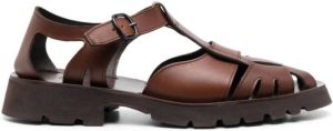 Hereu Pesca cut-out detail leather sandals Brown
