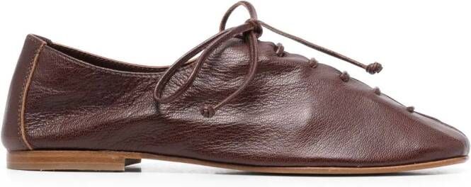 Hereu Plegada leather lace-up shoes Brown
