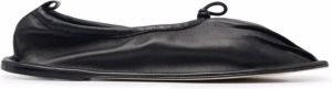 Hereu Puntera box-pleat ballerina shoes Black