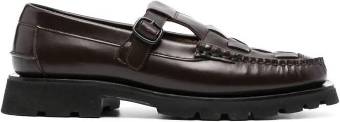 Hereu Soller interwoven-design leather loafers Brown