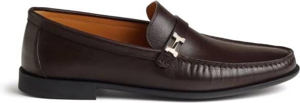 Hermès Pre-Owned Idylle leather loafers Brown