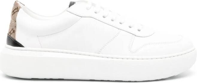 Herno leather lace-up sneakers White