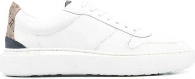 Herno monogram-heel leather sneakers White