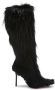 Heron Preston 100mm faux-fur stiletto boots Black - Thumbnail 1