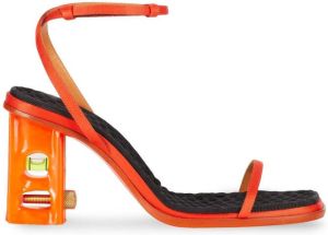 Heron Preston Bubble-Level ankle-strap sandals Orange