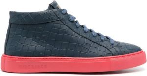 Hide&Jack croco-embossed high-top sneakers Blue