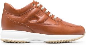 Hogan 3D-logo leather trainers Brown