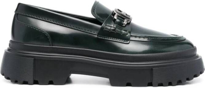Hogan 40mm slip-on leather loafers Green