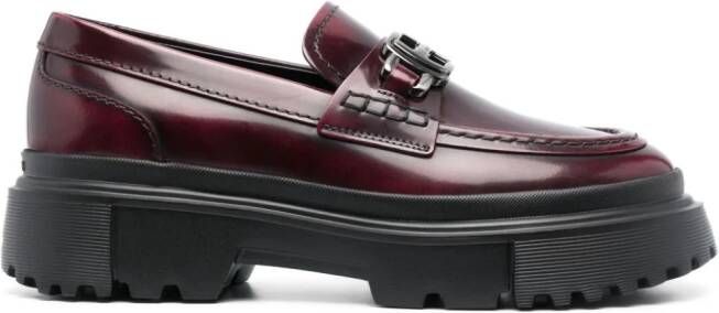 Hogan 40mm slip-on leather loafers Red