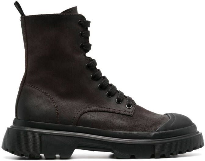 Hogan Anfibio leather boots Brown