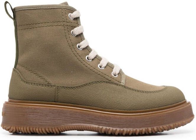 Hogan ankle lace-up boots Green