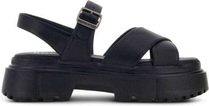 Hogan H483 leather platform sneakers Neutrals