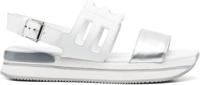 Hogan cut-out detail flat sandals White