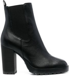 Hogan elasticated-panel ankle leather boots Black