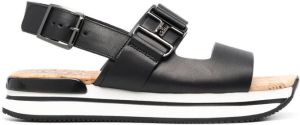 Hogan flatform sandals Black