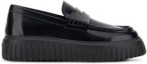 Hogan H-Stripe leather loafers Black