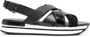 Hogan H222 Incrociato slingback sandals Black