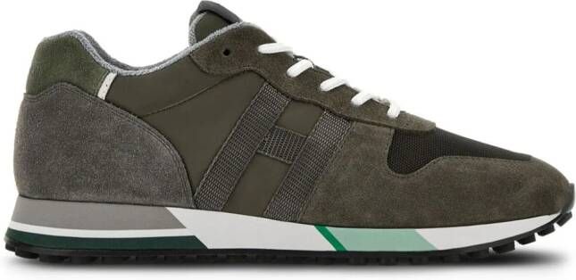 Hogan H383 panelled lace-up sneakers Green