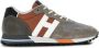 Hogan H383 panelled leather sneakers Brown - Thumbnail 1