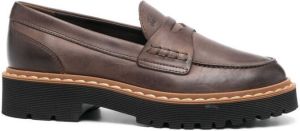 Hogan H543 leather penny loafers Brown