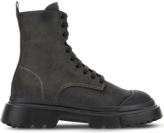 Hogan H619 Anfibio leather boots Black